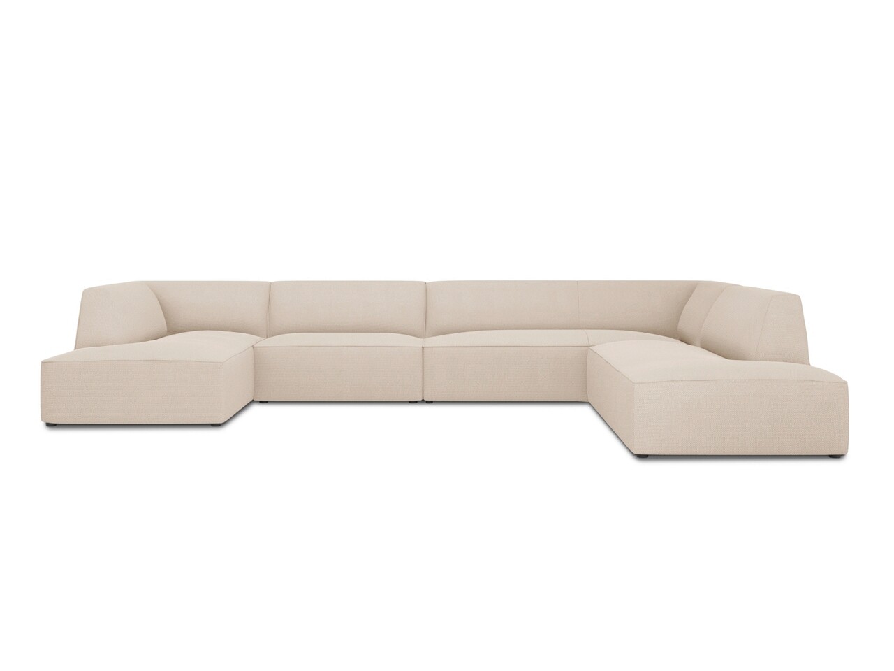 Coltar panoramic dreapta 7 locuri, Ruby, Micadoni Home, BL, 366x273x69 cm, poliester, bej - imagine 7